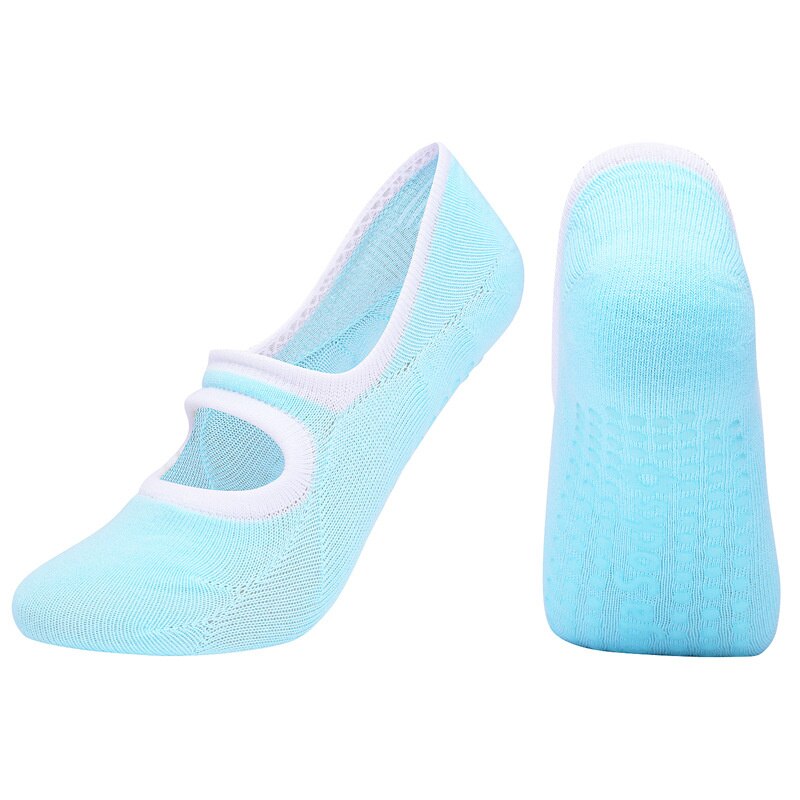 Damen pilates-yoga-socken, rutschfeste socken, hausschuhe, sport-anti-rutsch-ballett-tanzsocken, atmungsaktive fitness-accessoires für damen: Grün