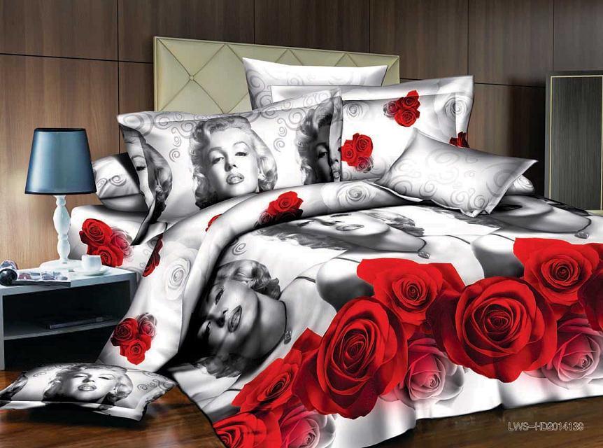 Parure de lit à motif Floral, Rose rouge et noire, ensemble pour literie Queen Size, couette non incluse: green