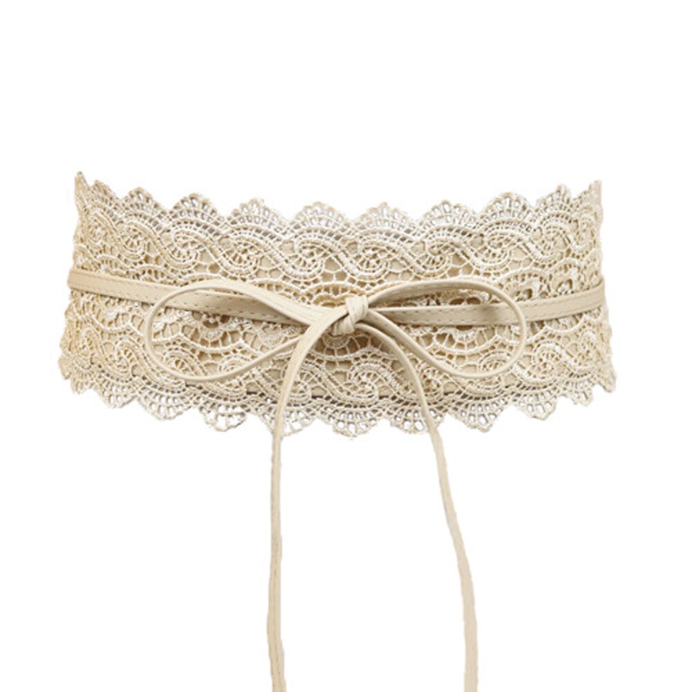 Ceñidor de cintura a la para mujer, vestido con lazo, banda de cintura de cuero de imitación, decoración ancha, cinturón, faja, banda para la cintura, vendaje rojo, blanco y negro: Beige