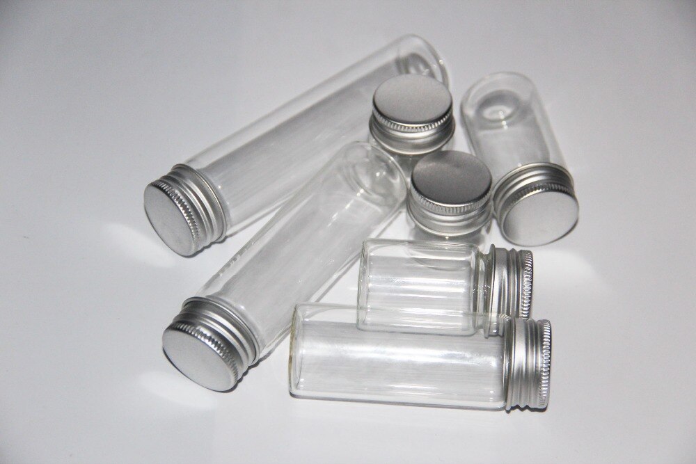 Frascos de vidrio transparentes con tapa de rosca para decoración de boda, frascos de Perfume para alimentos, 10ml, 15ml, 20ml, 25ml, 30ml, 40ml, 50ml, 60ml, 50 Uds.