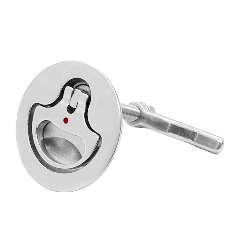 2 inch 52mm Boat 316 Stainless Steel Flush Mount Pull Hatch Cam Latch Lift Handle with Back Plate, Silver