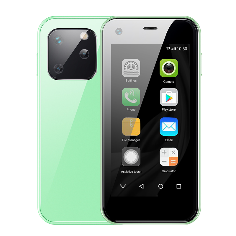 SERVO König5000 Neues Mini-Smartphone 2,5-Zoll-Touchscreen Android 9.0 OS 16 GB 2 SIM 3G Netzwerk WiFi GPS abspielen Geschäft Smartphone Typ-C: grün