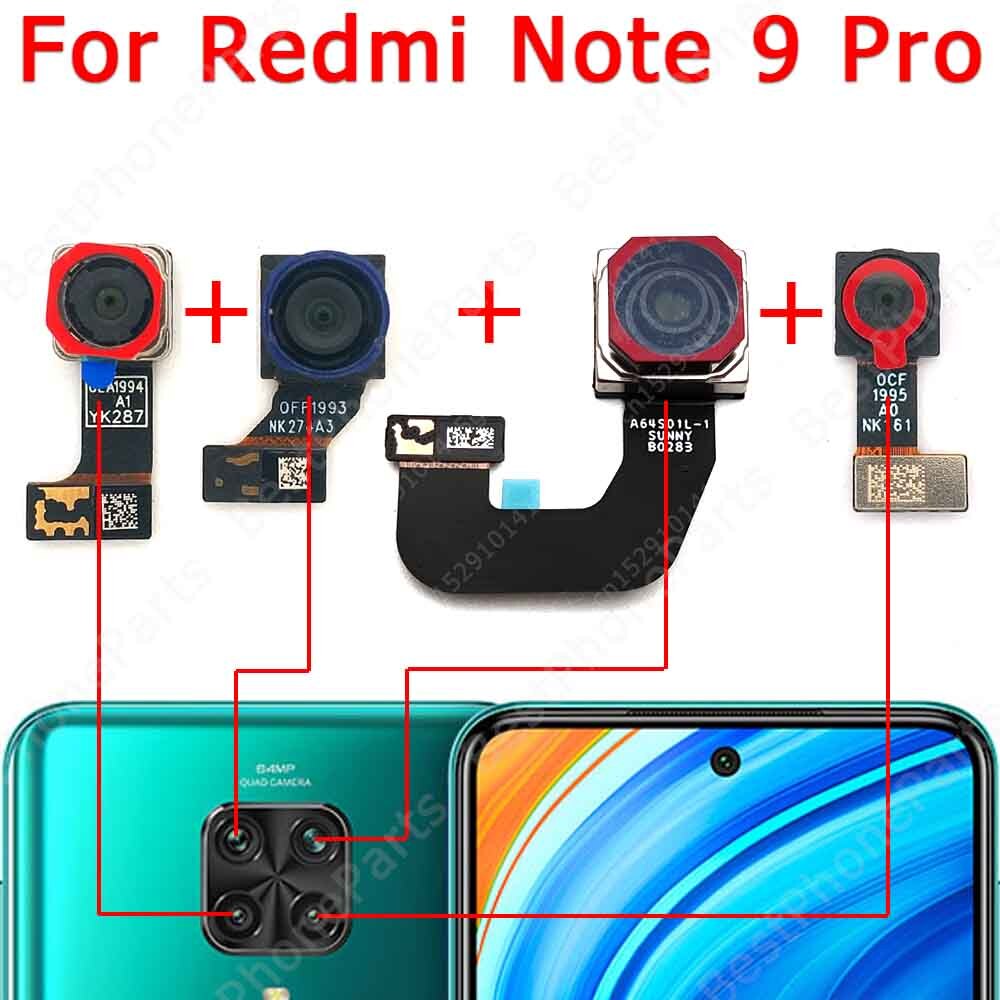 Originele Voor Achter Back Camera Voor Xiaomi Redmi Note 9 Pro Note9 9Pro Belangrijkste Frontale Selfie Camera Module Vervanging Spare onderdelen: Note9 Pro  Back All