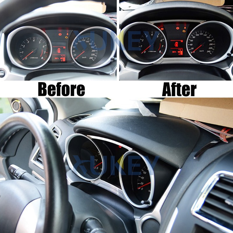 Bijl voor mitsubishi asx outlander sport rvr chroom dashboardpaneel instrumentenpaneel afdekking sierlijst