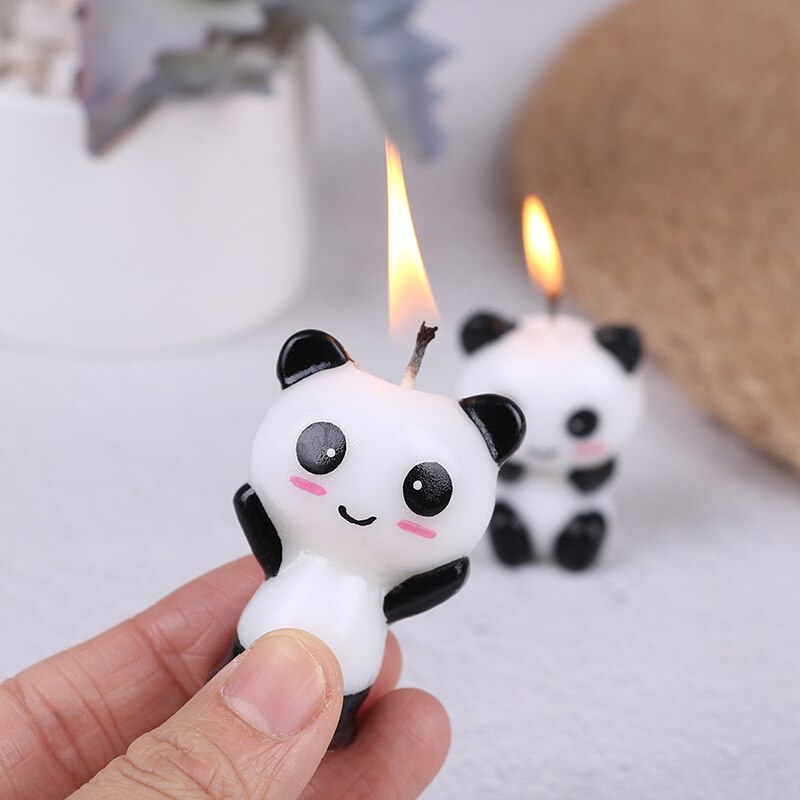 1Pc Leuke Panda Verjaardagstaart Candlescartoon Animal Art Kaars Cake Toppers Baby Shower Verjaardagsfeestje Decoratie Handgemaakte Vorm"