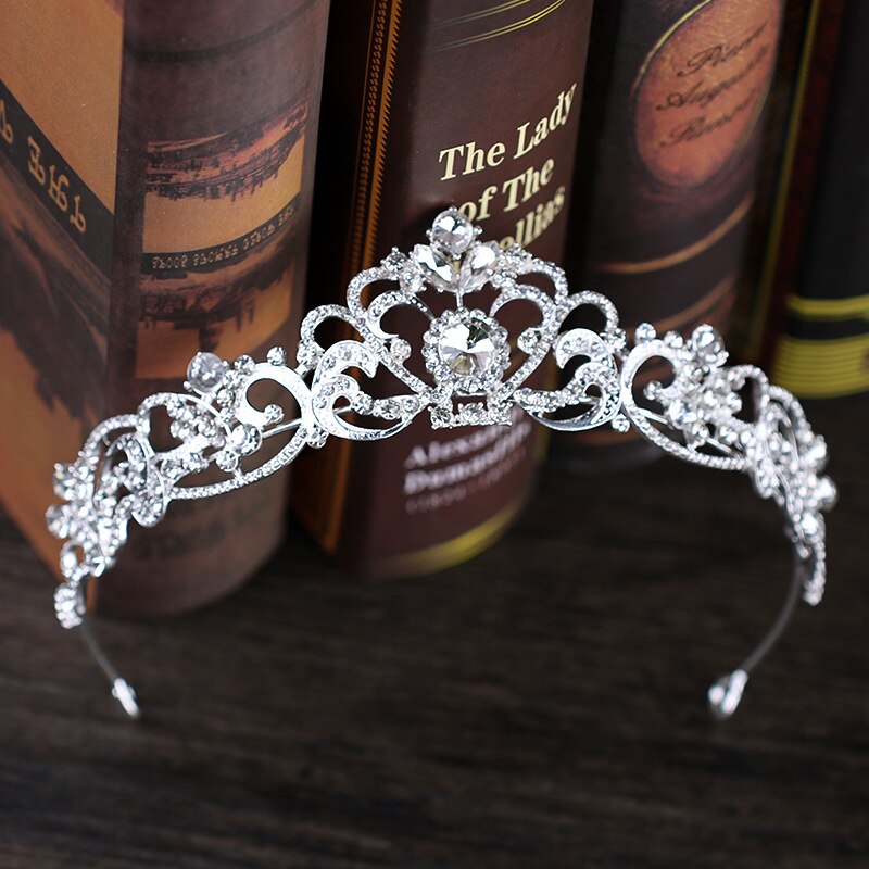 Bride Diamond Crown Wedding Bridal Tiaras Crystal Headband Tiara And Crown For Women Party Crowns Wedding Hair Accessories HG233: Silver
