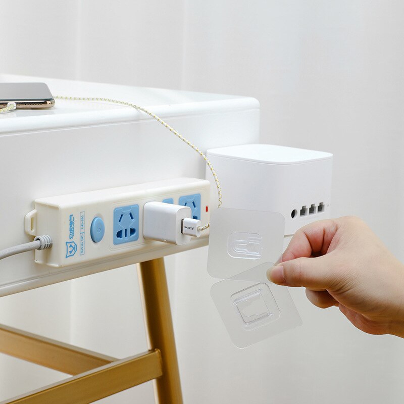 2/6/12 Double-Sided Holder Wall Mounted Wire Storage Row Socket Holder Adhesive Sucker Traceless Storage Holder Kitchen Bathroom