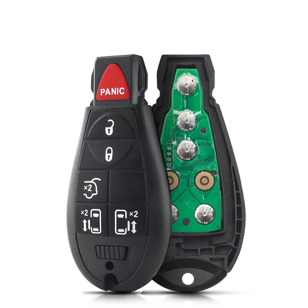 KEYYOU Remote Car Key For Dodge Grand Caravan Journey M3N5WY783X 433Mhz ID46 Chip 5 Button: green