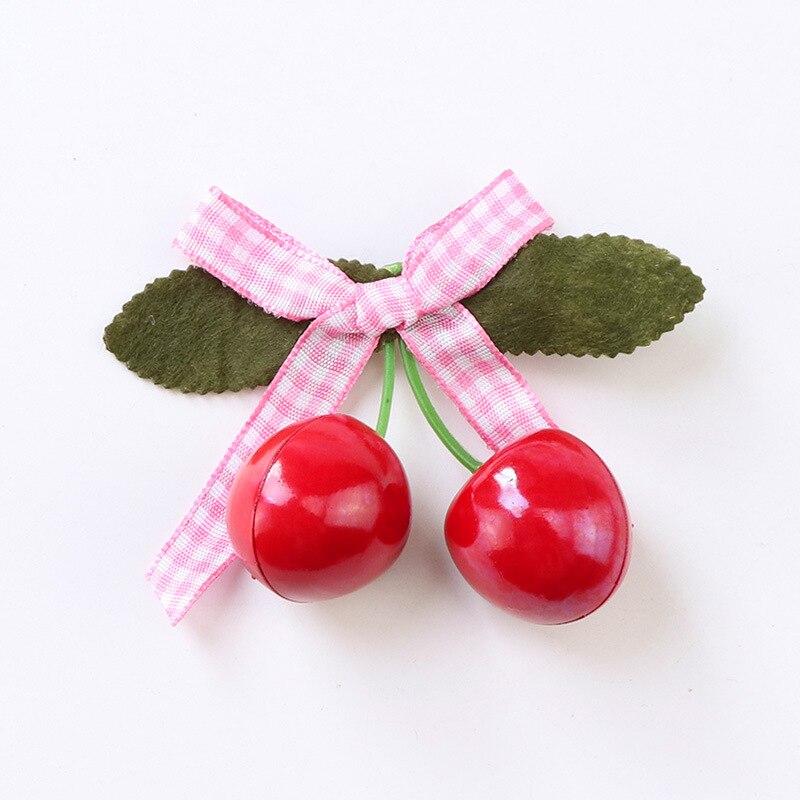 Cute Baby headdress children's hair accessories three-dimensional cherry jewelry hairpin bow princess head flower side clip: 1