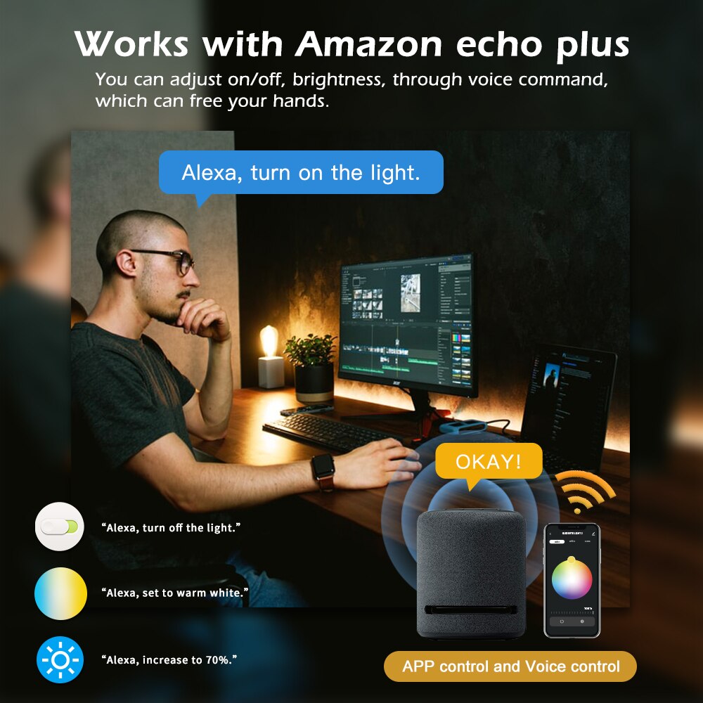 Gledopto Tuya Smart Life WiFi Smart Led Controller Wireless RGB+CCT 12-24V Works With Alexa Google Home Assistant