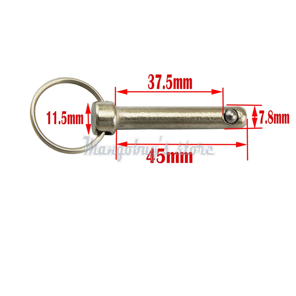 1 Piece Quick Release Push / Pull Ball Lock Pins Pin Diameter 6mm 8mm 10mm With Sprung Ball End: light yellow
