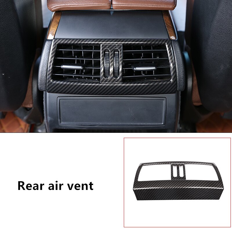 Consola Central Soporte para vasos cubierta de marco decorativo embellecedor para BMW X5 E70 accesorios interiores de Color de fibra de carbono: rear air vent