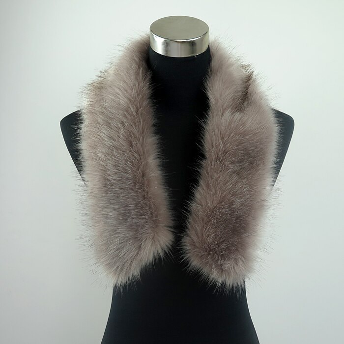 Bufanda de piel sintética de mapache, chal largo de piel, cuello de piel sintética, color rosa, chal de piel unisex para invierno: Ash brown