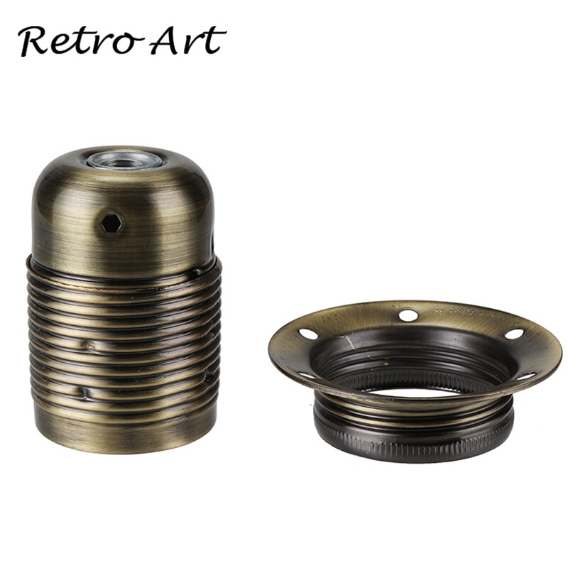 Metalen lamphouder E27 gepolijst vintage Edison lamp socket met ring: Bronze