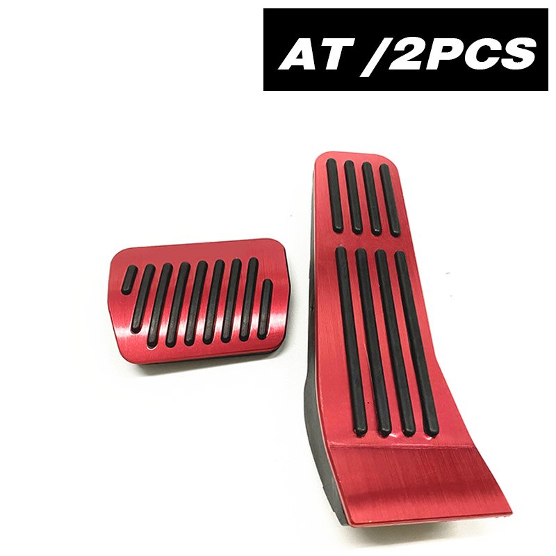 Vtear mazda 3 tilbehør bil gaspedal aluminiumslegering bil fodstøtte pedal interiør modifikation skridsikker gummi pedal cover: Rød   at 2