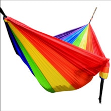 6 Color Rainbow Hammock 300cm Furniture Garden Hamaca Outdoor Swing Double-Hammock Bed Spring Moodes