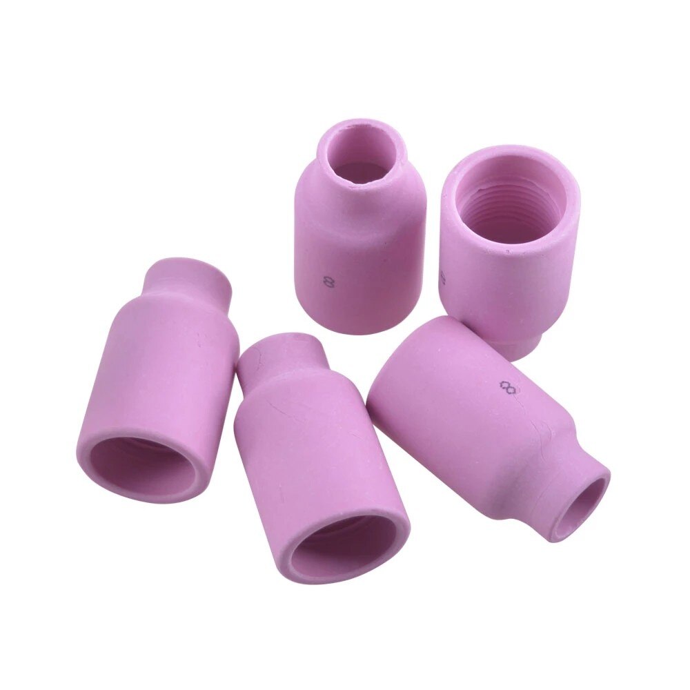 5pcs Gas Lens Ceramic Cup 54N14 #8 For TIG Welding Torch 17/18/26 Alumina Nozzles Work With 45V24-45V29 Gas Lens Collet Body