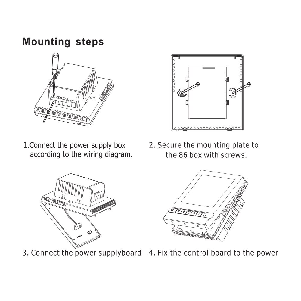KETOTEK 16A Floor Heating Thermostat 220V International Universal Temperature Controller Regulator with Manual/Period Control