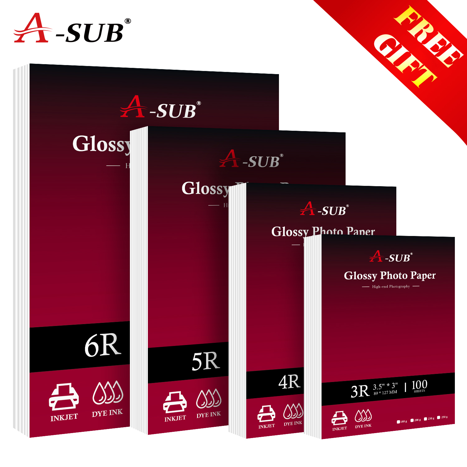 100sheets Glossy Photo Paper 4R 6inch 4x6 Waterproof For Inkjet Printer Paper studio Photographer Photographic Color Coated