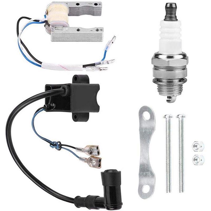 CDI Ignition Coil Magneto Coil System for Motorized 49cc 66cc 80cc Engine Bicycle Spark Plug Easy To Install