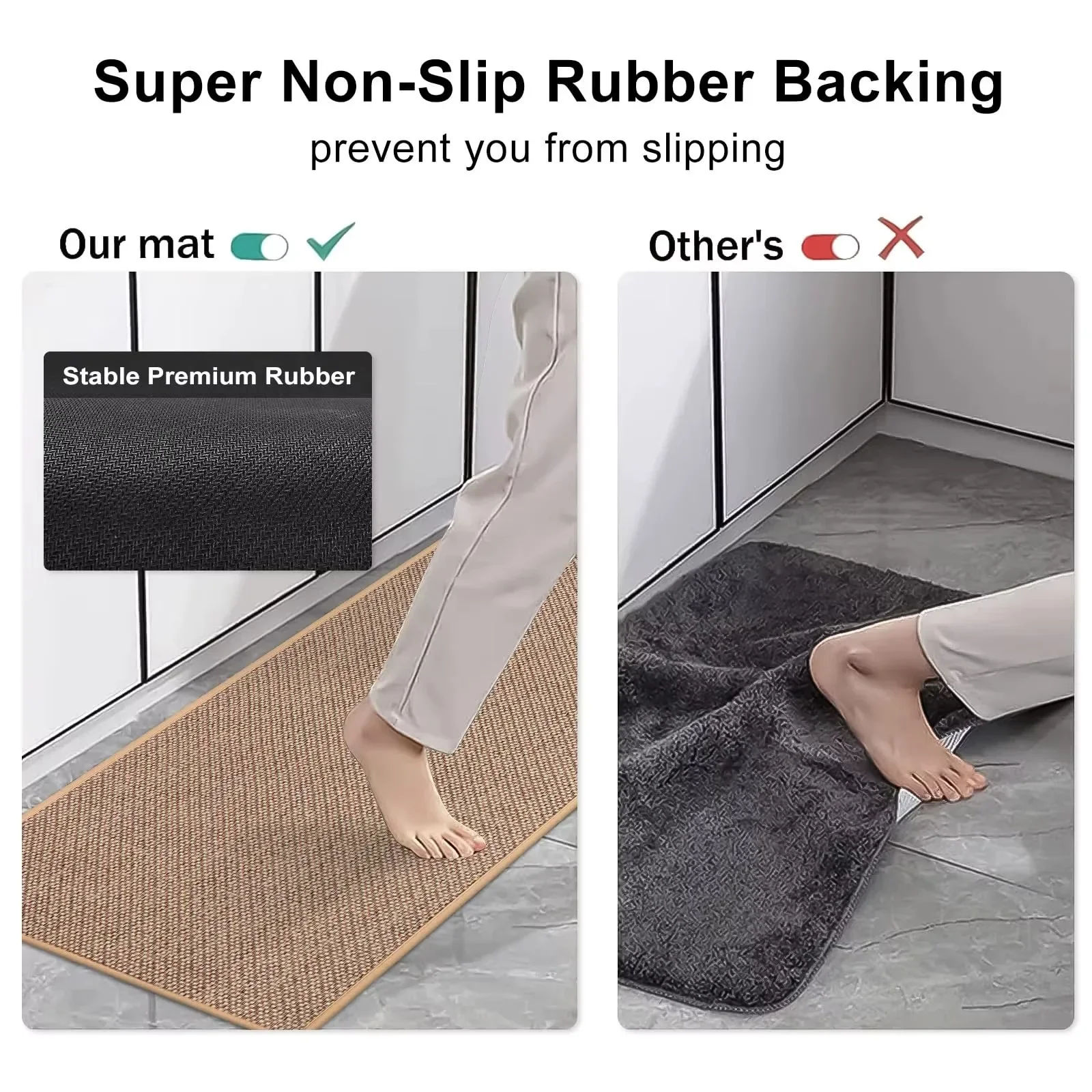 1PC Kitchen Weave Mats Anti-slip Washable Absorbent Runner Rugs Durable for Floor Bathroom Laundry Room Carpet Home Decorations