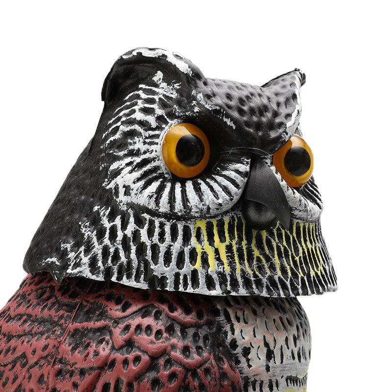 Realistic Plastic Bird Scarer Rotating Head Owl Decoy Protection Repellent Bird Pest Control Scarecrow Yard Decoration Garden