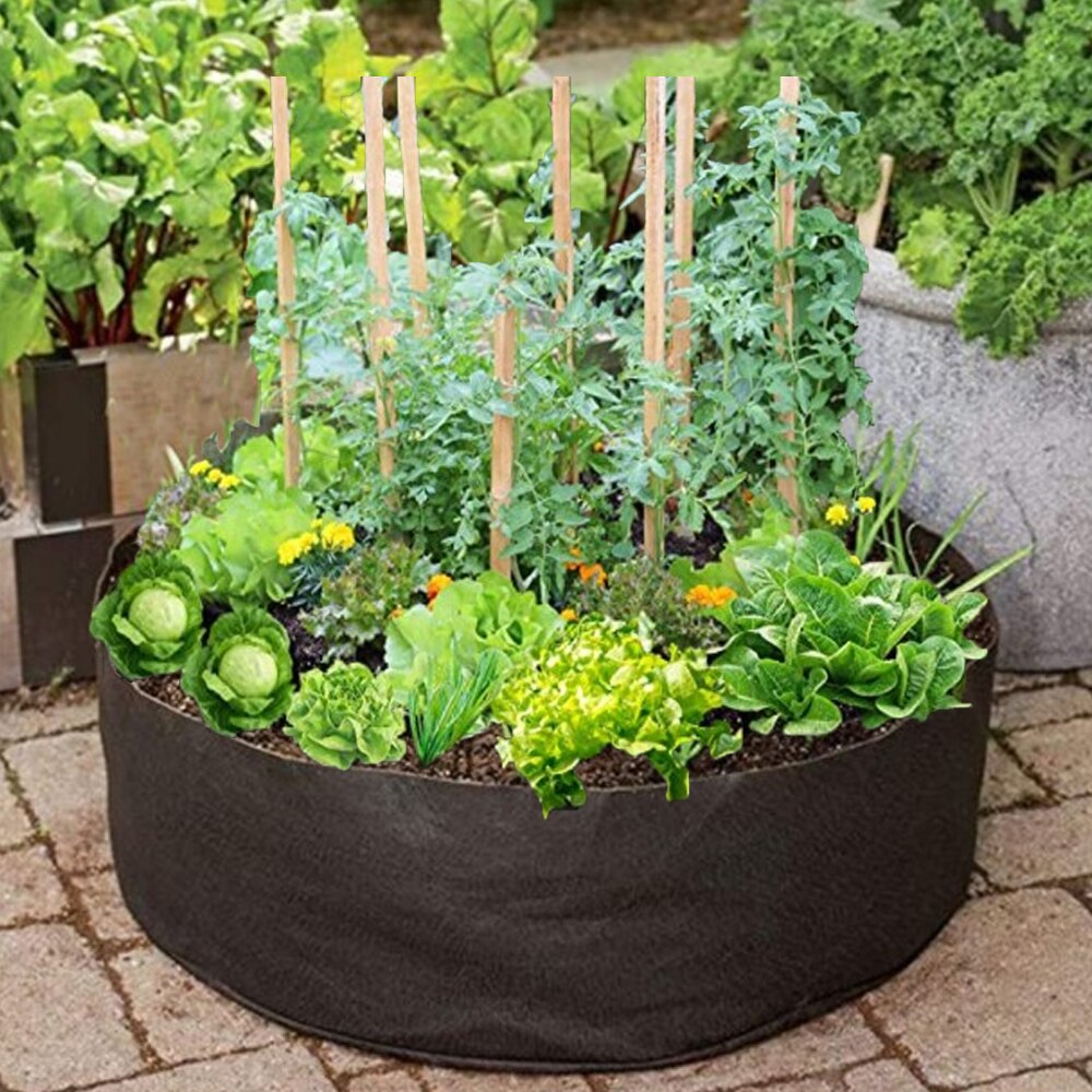 Biodegradable Grow Bags Fabric Raised Garden Beds Planter Pots Durable Breathing Cloth Grow Containers for Vegetable Cultivation