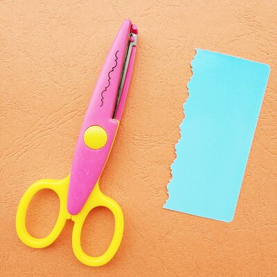 JTSIP Kids Safety Lace Scissors Stainless Steel Plastic Scissors School Paper Cutter Tool Six Patterns Set Children DIY Scissors: C 1PCS