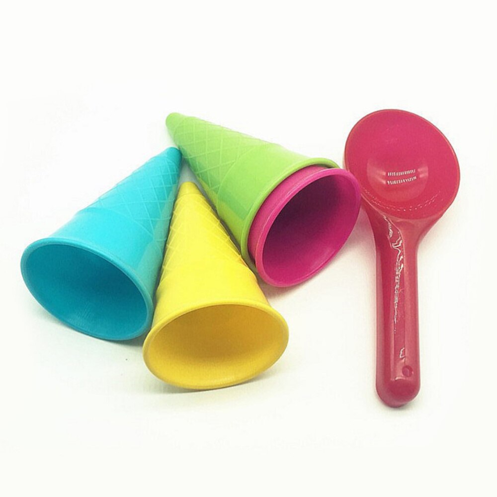 5 uds. Juguetes de playa, juguetes de parque de conos de helado de plástico adorables y portátiles para niños
