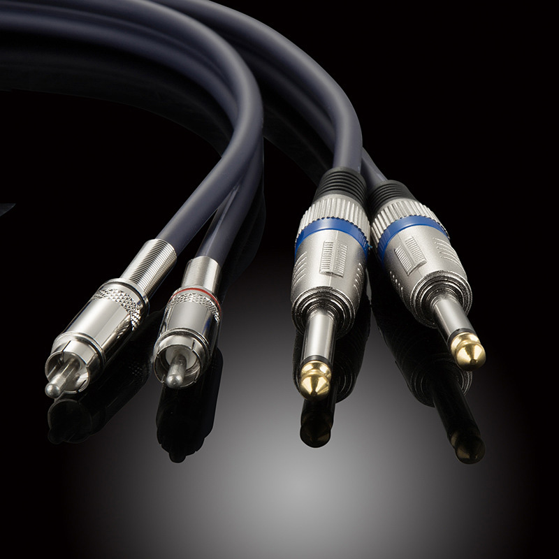 GUSUO Dual RCA naar 2x6.35mm 1/4 ''Mono TS Plug Audiophile Audiokabel voor Mixer Versterker 0.5 M-30 M