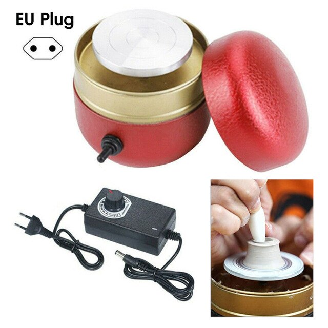 Mini Electric Pottery Wheel Ceramic Machine Pottery Wheel Machine Ceramic Shaping Tool Work Clay Art Craft Diy Machine: EU