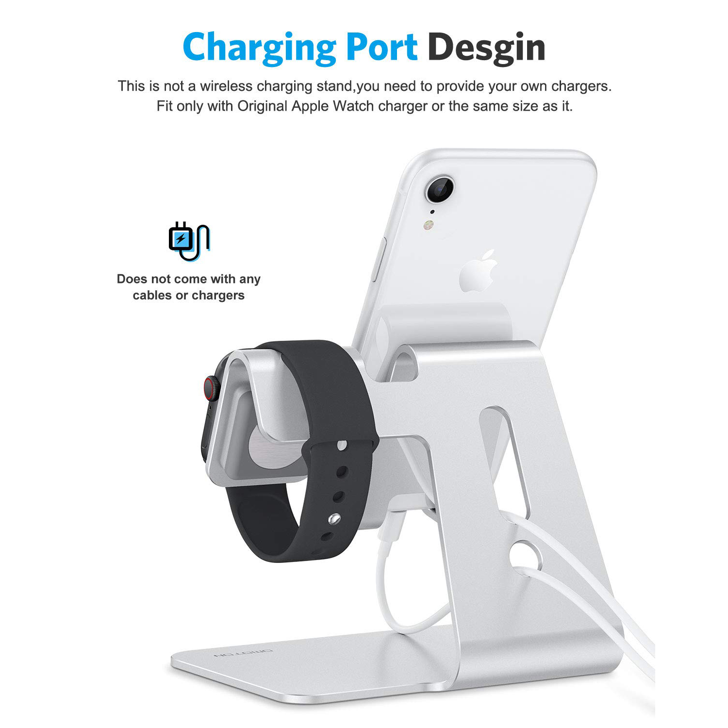 Stativ för apple watch  - 2 in 1 universellt skrivbordsställ för iphone 15 14 13 12 11 alla serier och apple watch-serien