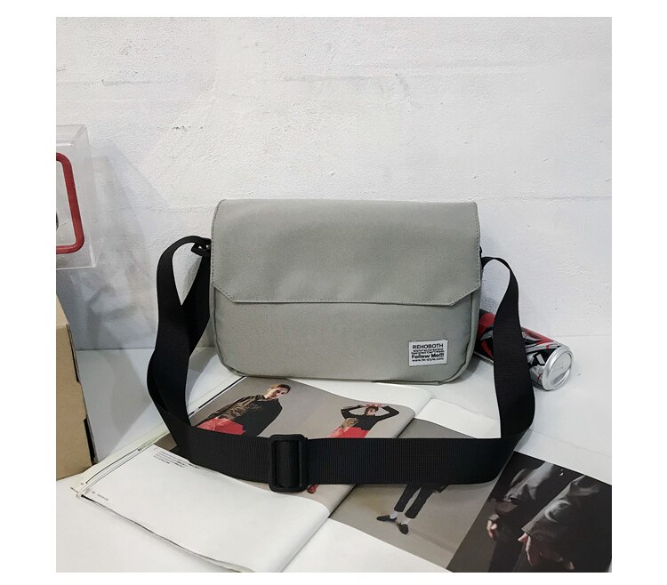 Harajuku pequena cruz saco do mensageiro das mulheres japonês simples retro bolsa de ombro maré marca bolsa feminina literária: CINZA