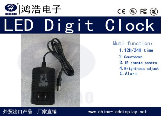 12/24H time LED Clock,minutes and seconds countdown,1.8inch 4digits red color (HIT4-1.8R)