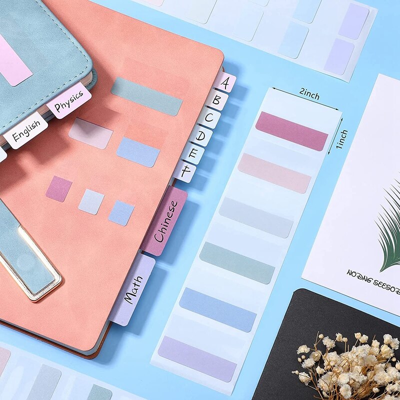 420 Pcs Sticky Index Tabs Self Adhesive Flag Tabs Writable And Repositionable File Tabs Flags Page Markers, 3 Sizes