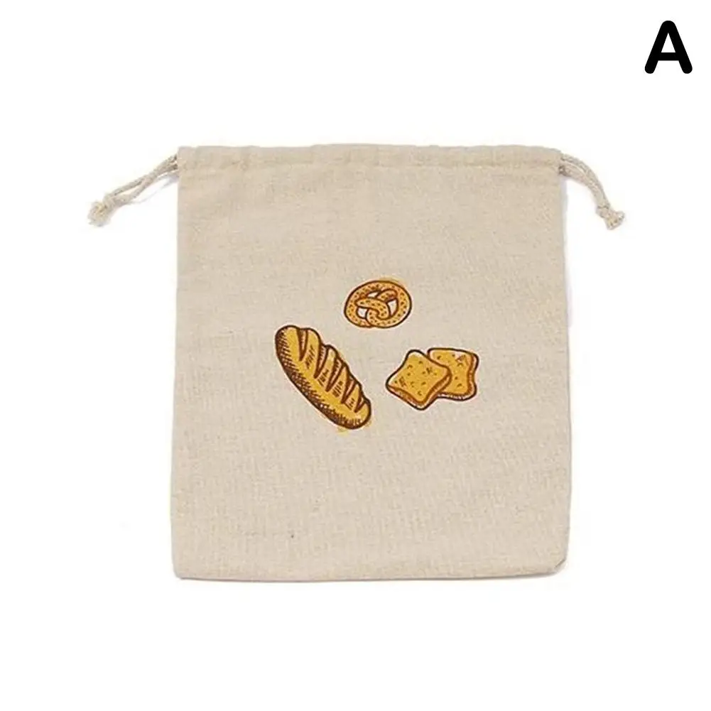 Bolsas reutilizables de lino con cordón para pan, organizador de cocina, gran almacenamiento lavable, accesorios de comida para el hogar, sin blanquear: Gris claro