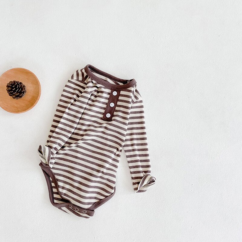 MILANCEL neue Baby kleidung gestreiften Baby mädchen bodysuit vordere botton Kleinkind jungen ein stück kleinkind mädchen Gesamt: 6-9M