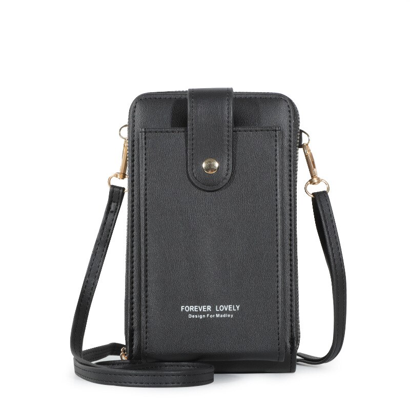 Vrouwen Schoudertas Pu Leather Crossbody Telefoon Tas Portemonnee Kaart Handtassen Messenger Draagbare Kleine Vierkante Tas Voor Meisjes Vrouwelijke: black
