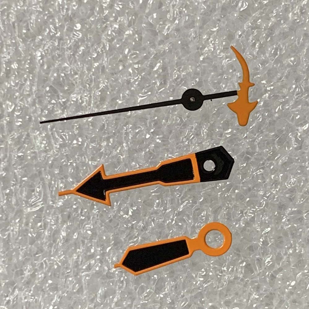 Orange Uhr Hände mit Schildkröte/Fisch/Dreizack/rüder Zweite Nadel herren Uhr Zubehör passen NH35/NH36/4R Mechanische Bewegung: Paket 4