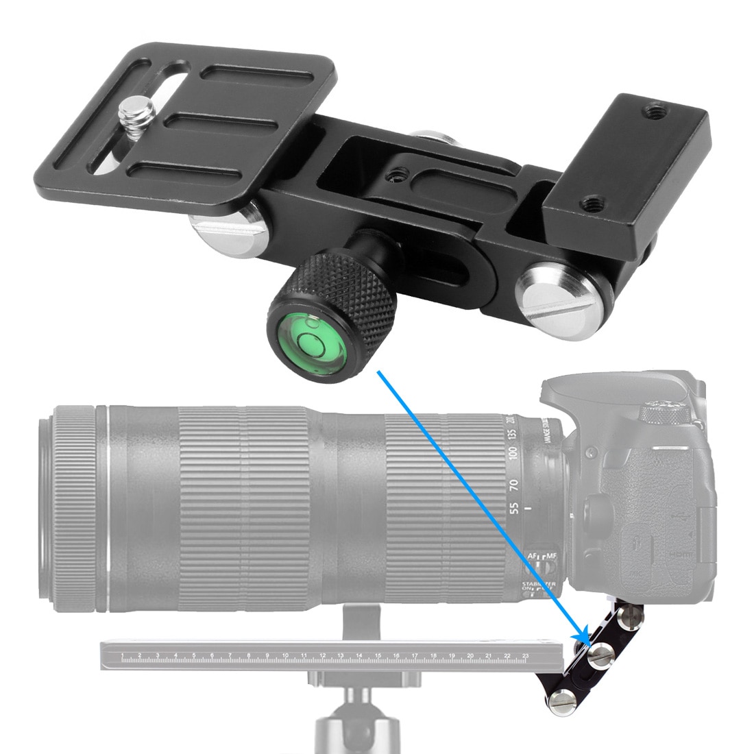 Aluminum Telephoto Zoom Lens Holder for Long Focus Camera Support Bracket Quick Release Plate for Watching Tripod