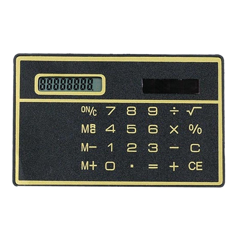 Useful 8 Digits Ultra Thin Mini Slim Credit Card Solar Power Pocket Calculator Random Color: Default Title
