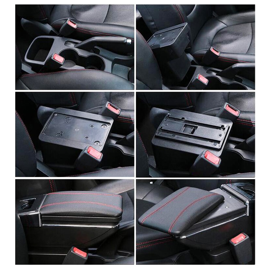 Center Middenconsole Opbergdoos Voor Ford Fiesta Draaibare Arm Rest Armsteun