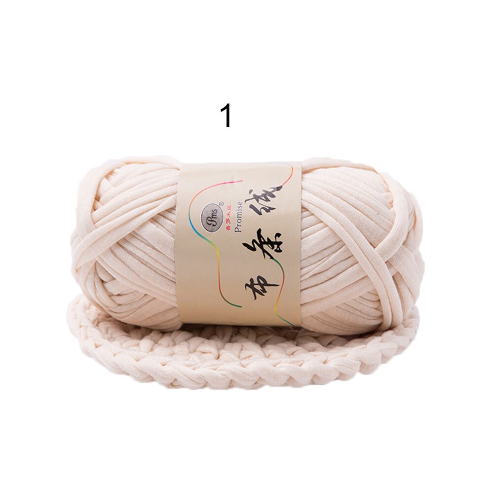 Hand-knit Woven Thread Thick Basket Blanket Braided DIY Crochet Cloth Fancy Yarn Hand-knitted Medium and Thick Wool: Light Beige