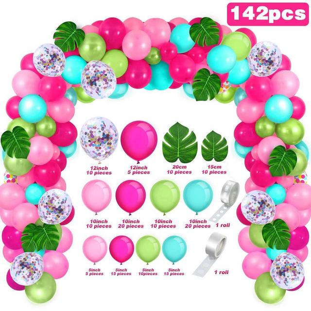 tropisch hawaiisch Ballon Girlande Bogen Bausatz Ballon Baby Dusche Konfetti Ballon Geburtstag Sommer Hawaii Party Dekor Hochzeit: Ballon 5