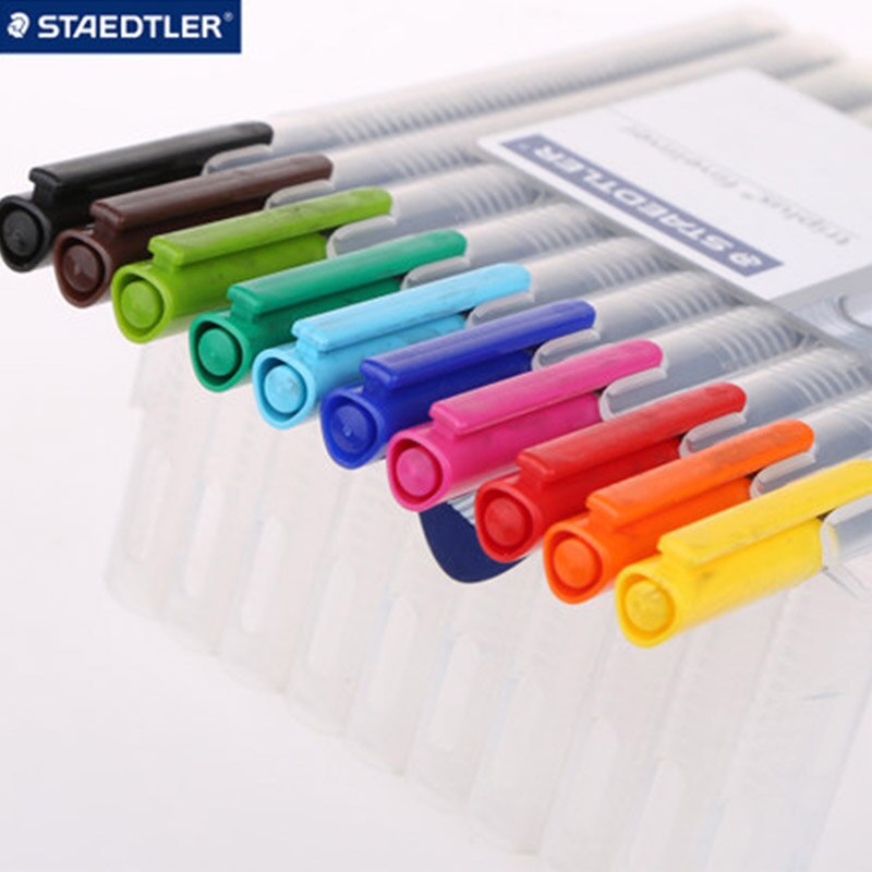 Staedtler 334SB Triplus Fineliner 0.3 mm 10 Colors Set Drawing Pen Graphics Writing Supplies