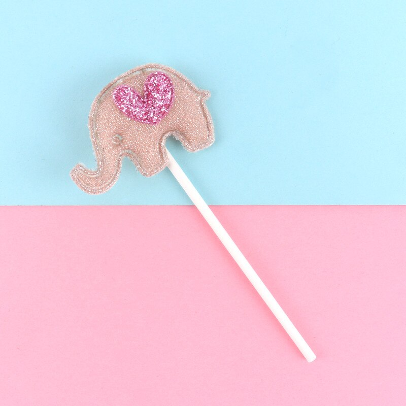 Cakelove 1 pcs crown star heart cake topper birthday cake decoration baby shower kids birthday party wedding favor supplies: 03 elephant