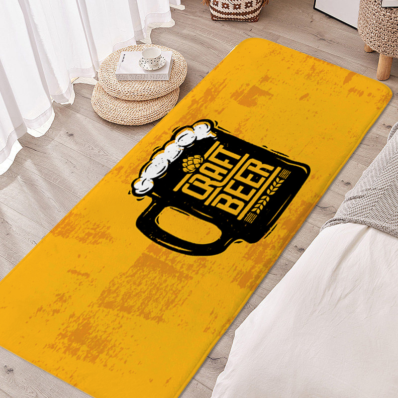 Non-slip Foot Mat Beer Room Decorating Items Carpet for Kitchen Floor Hallway Treadmill Living Room Flannel Bathmat Custom Rug