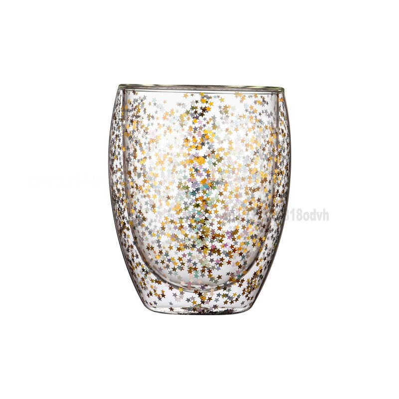 star cup double glass heat resistant Christmas star cup coffee cup