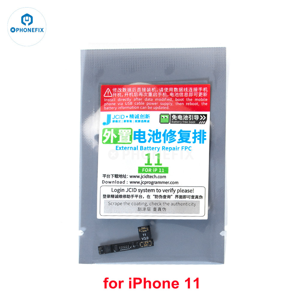 JCID JC reparación de batería Original Flex para iPhone 11 12 13 14 15 16PM quitar advertencia batería etiqueta externa reparación de repuesto flexible: Rojo