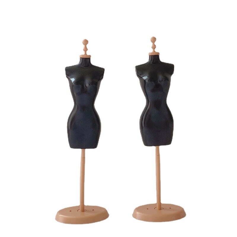 Mannequin porte-vêtements de poupée 30cm, Mini robe de mariée modèle d&#39;armoire porte-jupe Miniature Support 5 pièces, 1/6